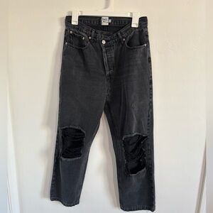 Princess Polly Black Distressed Jeans (Size 6 / AU 10 / EU 38)
